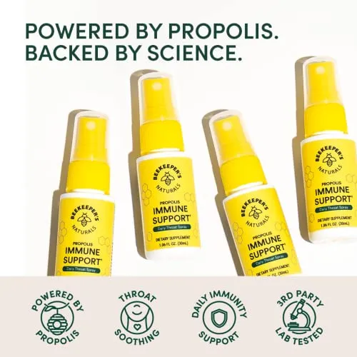 2 Pack Beekeeper's Naturals Propolis Throat Spray 1.06 oz 30mL