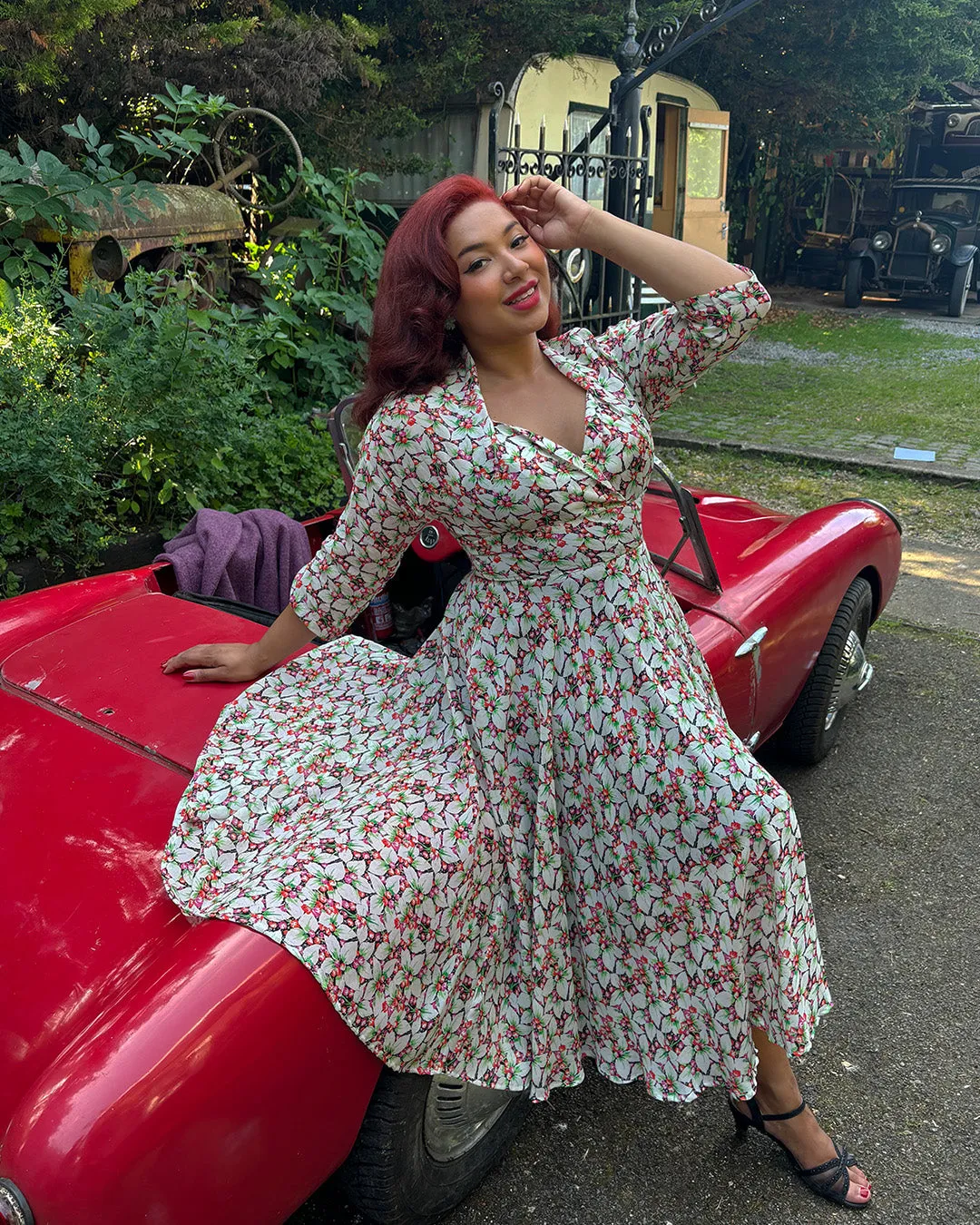 50s Grace Dress - Beautyberry