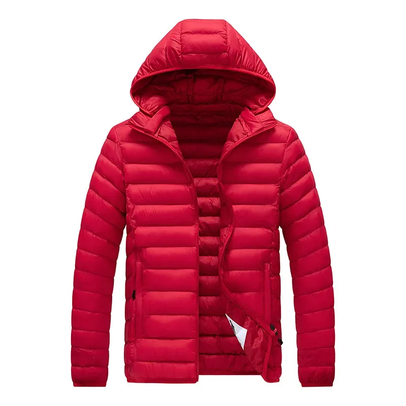 8XL Men's Waterproof Hooded Parka Jacket – Warm Winter Coat with Detachable Hat, Casual Outwear for  Winter