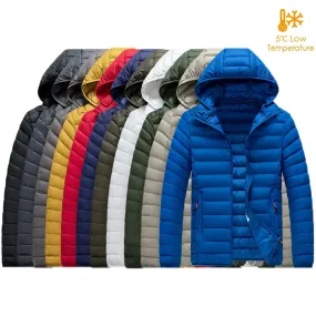 8XL Men's Waterproof Hooded Parka Jacket – Warm Winter Coat with Detachable Hat, Casual Outwear for  Winter