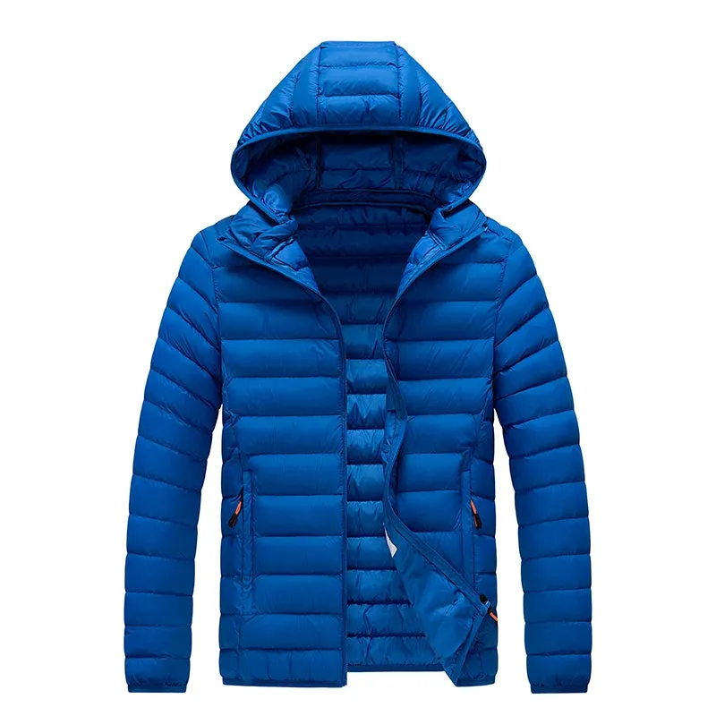 8XL Men's Waterproof Hooded Parka Jacket – Warm Winter Coat with Detachable Hat, Casual Outwear for  Winter