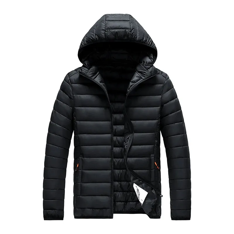 8XL Men's Waterproof Hooded Parka Jacket – Warm Winter Coat with Detachable Hat, Casual Outwear for  Winter