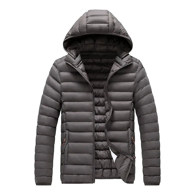 8XL Men's Waterproof Hooded Parka Jacket – Warm Winter Coat with Detachable Hat, Casual Outwear for  Winter