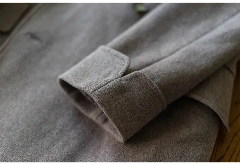 Aidase mens outfits Autumn Winter Long Warm Green Polo Coat Men Double Breasted Cool Luxury Elegant England Style Wool Blends Overcoat
