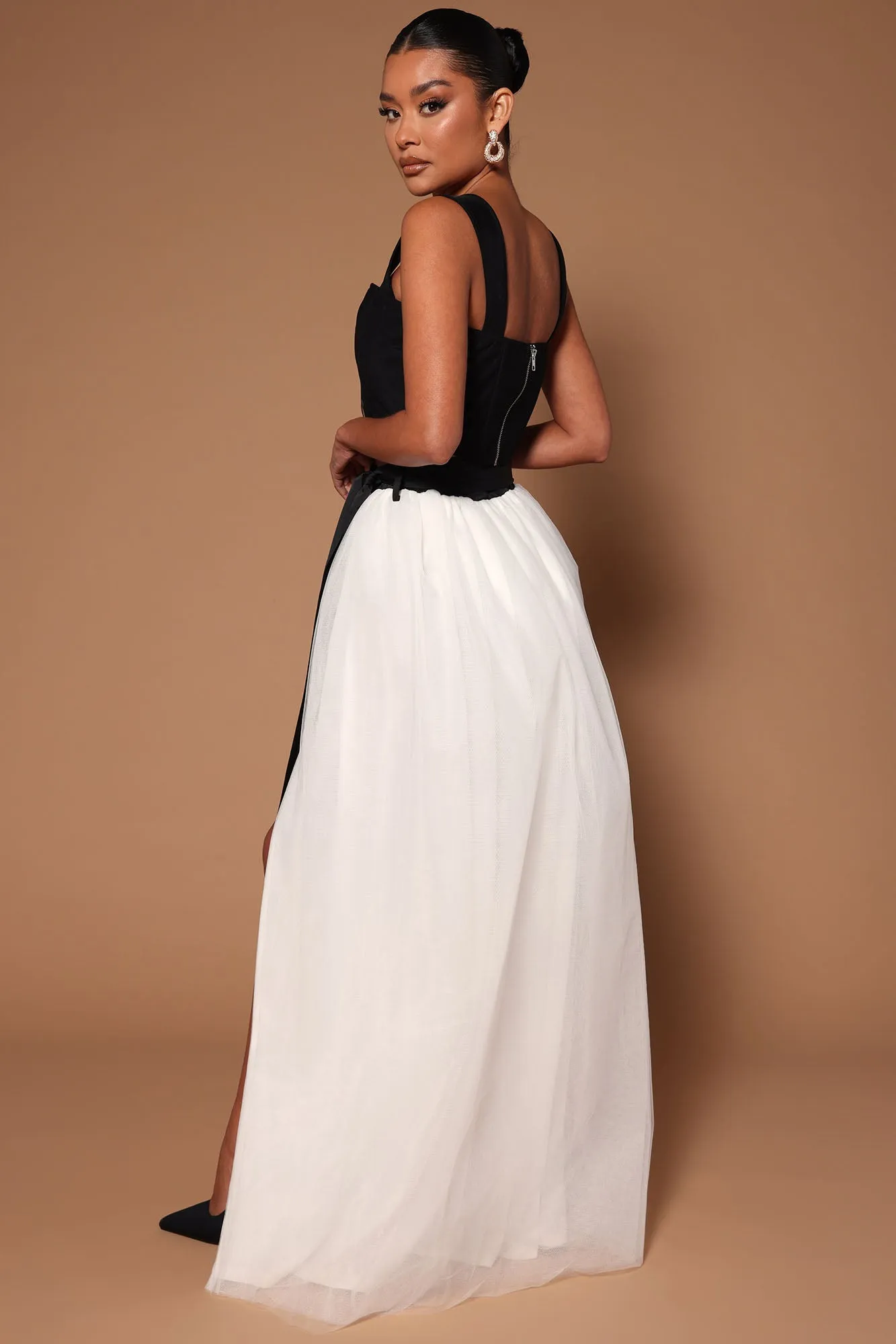 Amelia Tulle Skirt Set - White/Black