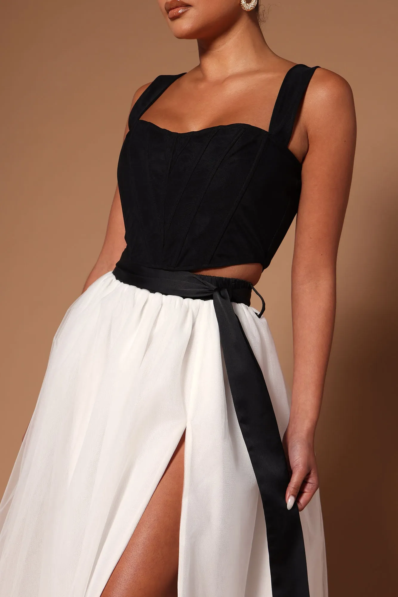 Amelia Tulle Skirt Set - White/Black