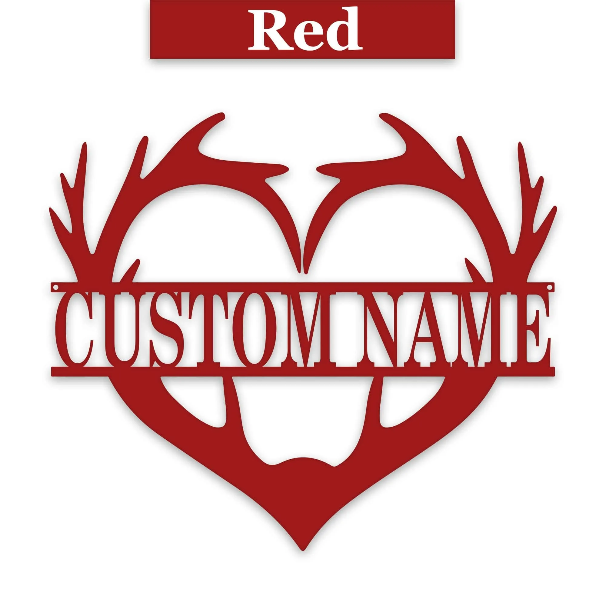 Antler Heart Custom Metal Sign