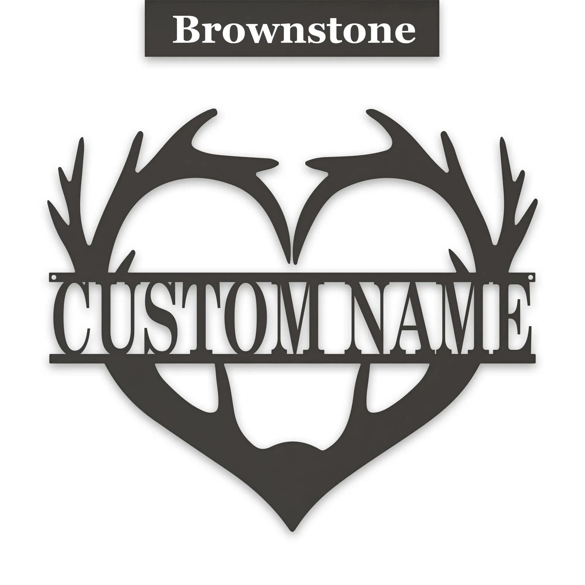Antler Heart Custom Metal Sign