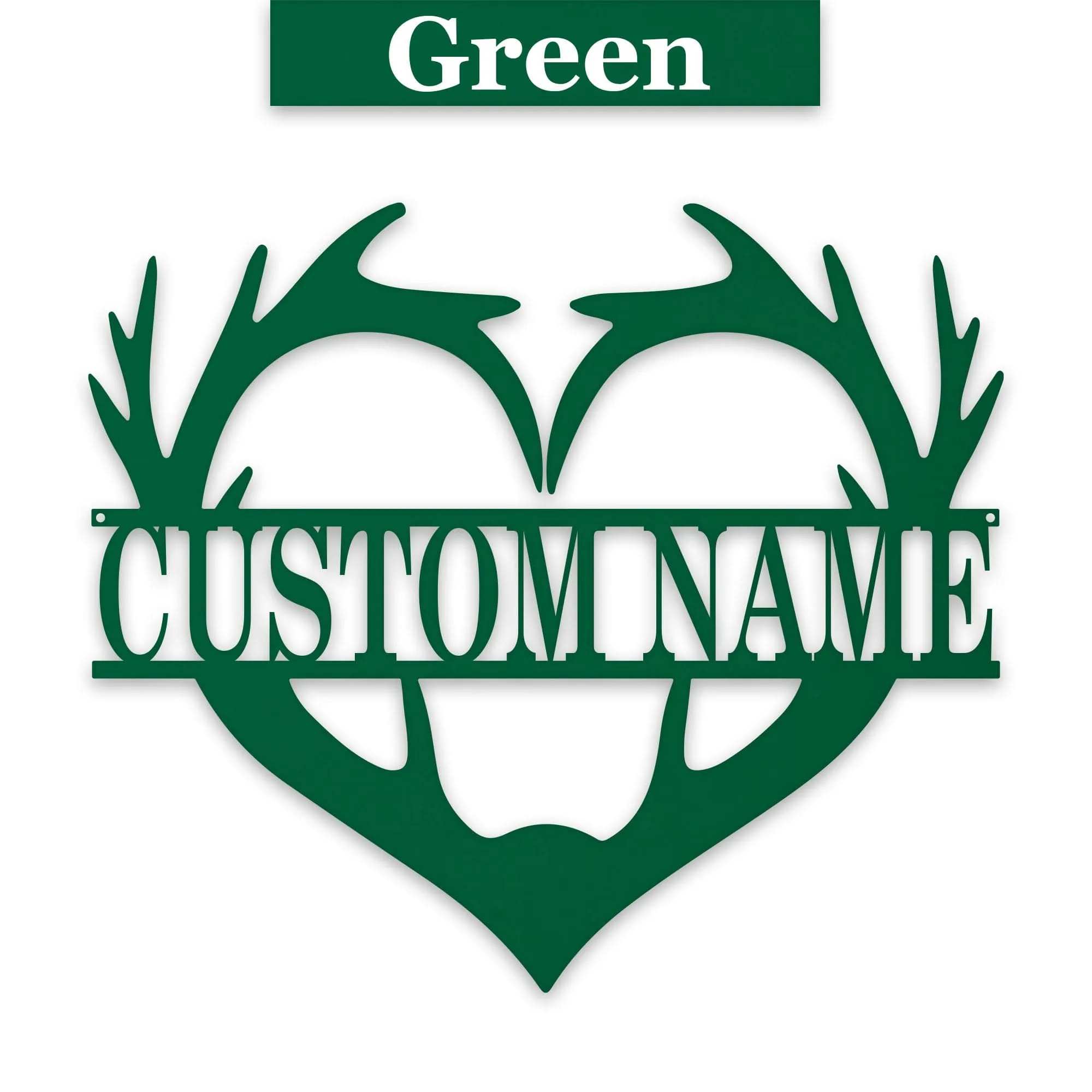 Antler Heart Custom Metal Sign