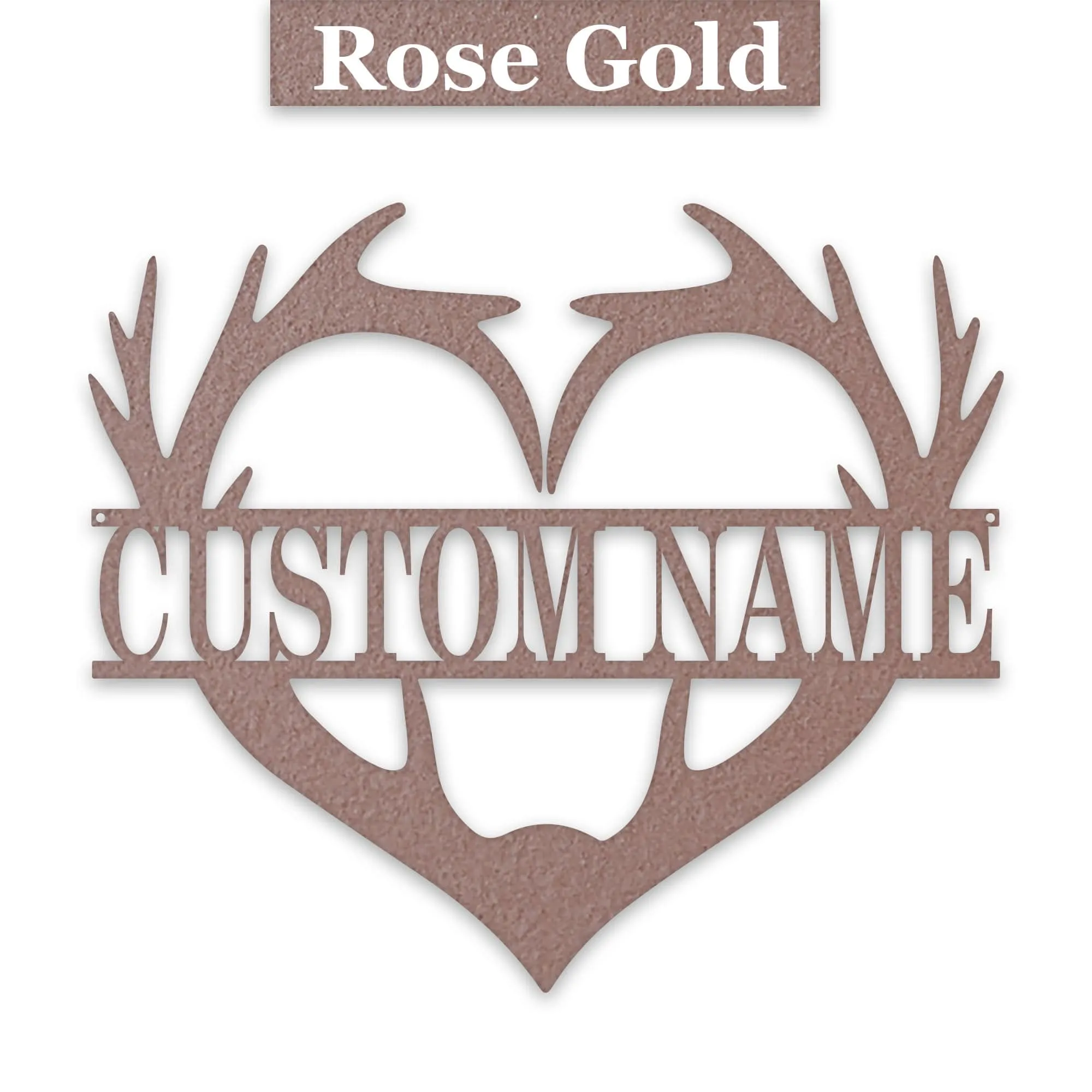 Antler Heart Custom Metal Sign