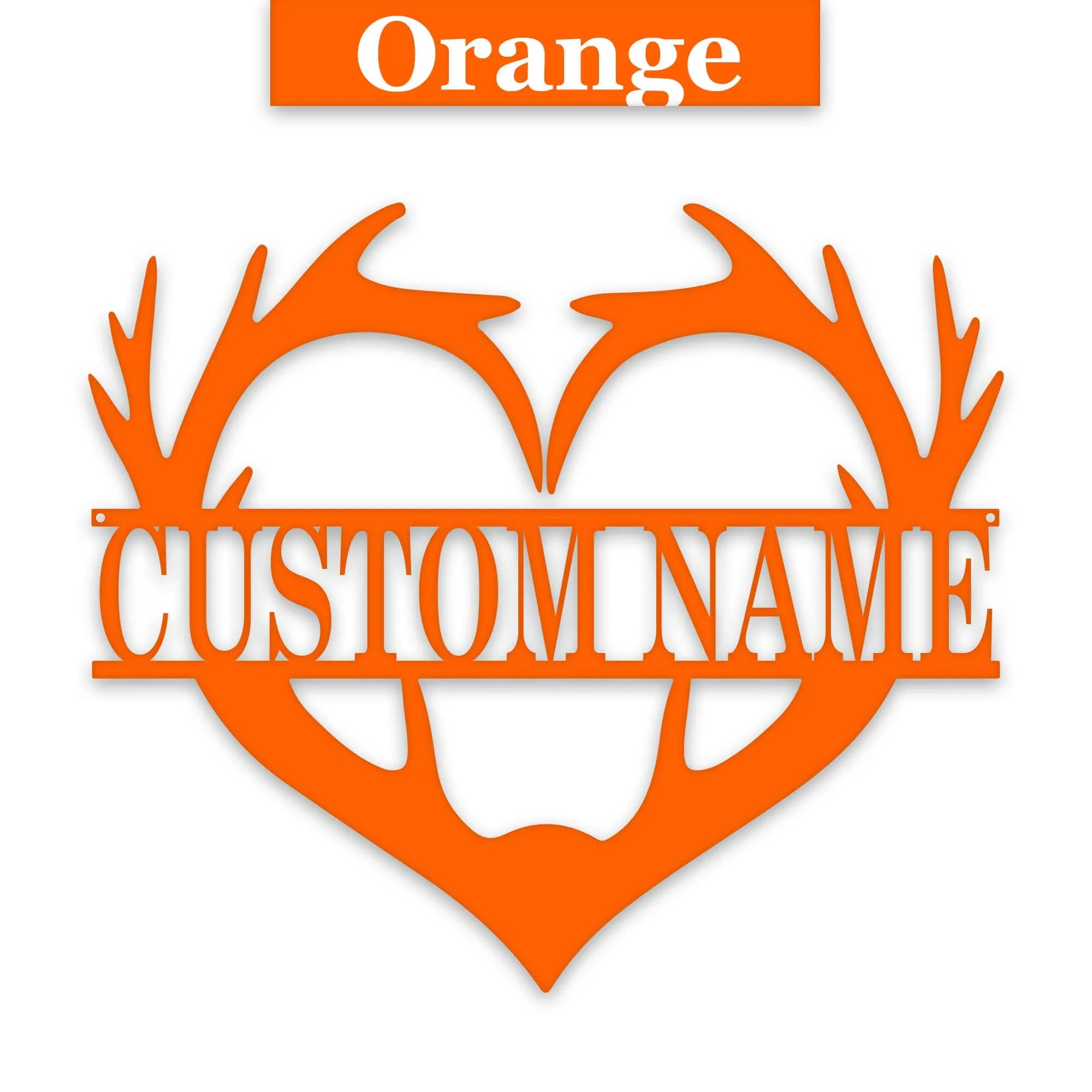 Antler Heart Custom Metal Sign