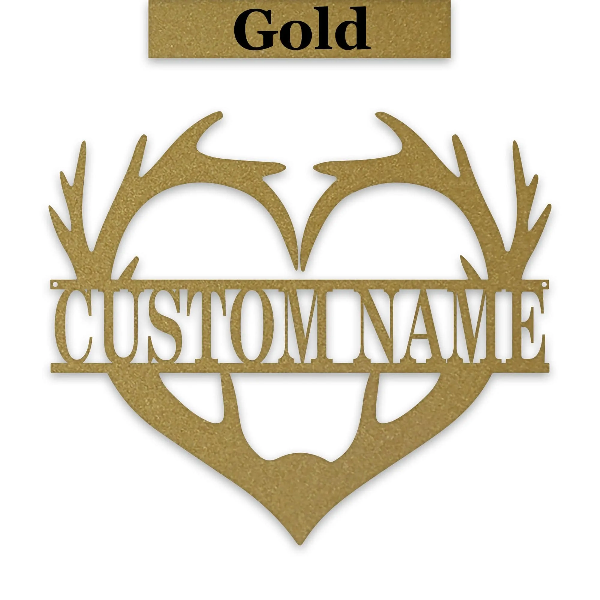 Antler Heart Custom Metal Sign