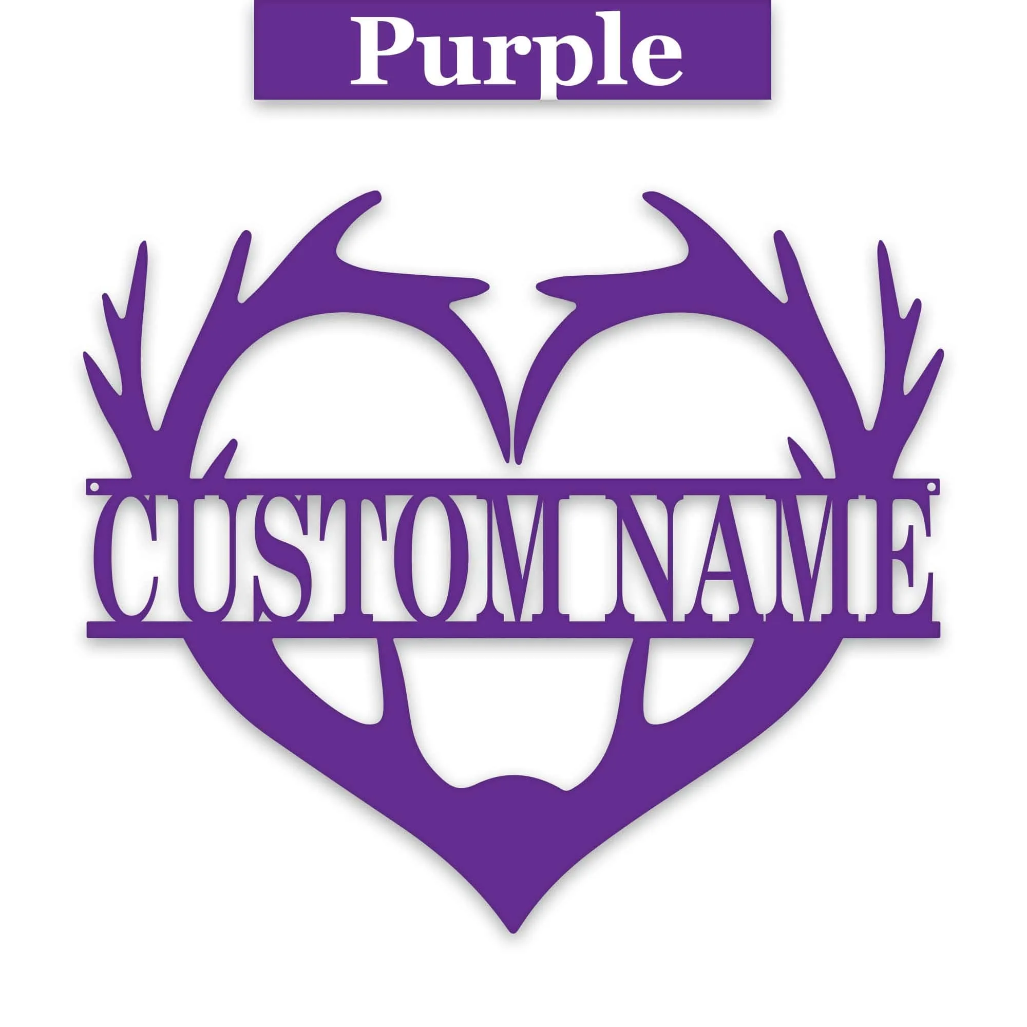 Antler Heart Custom Metal Sign