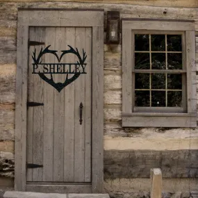 Antler Heart Custom Metal Sign