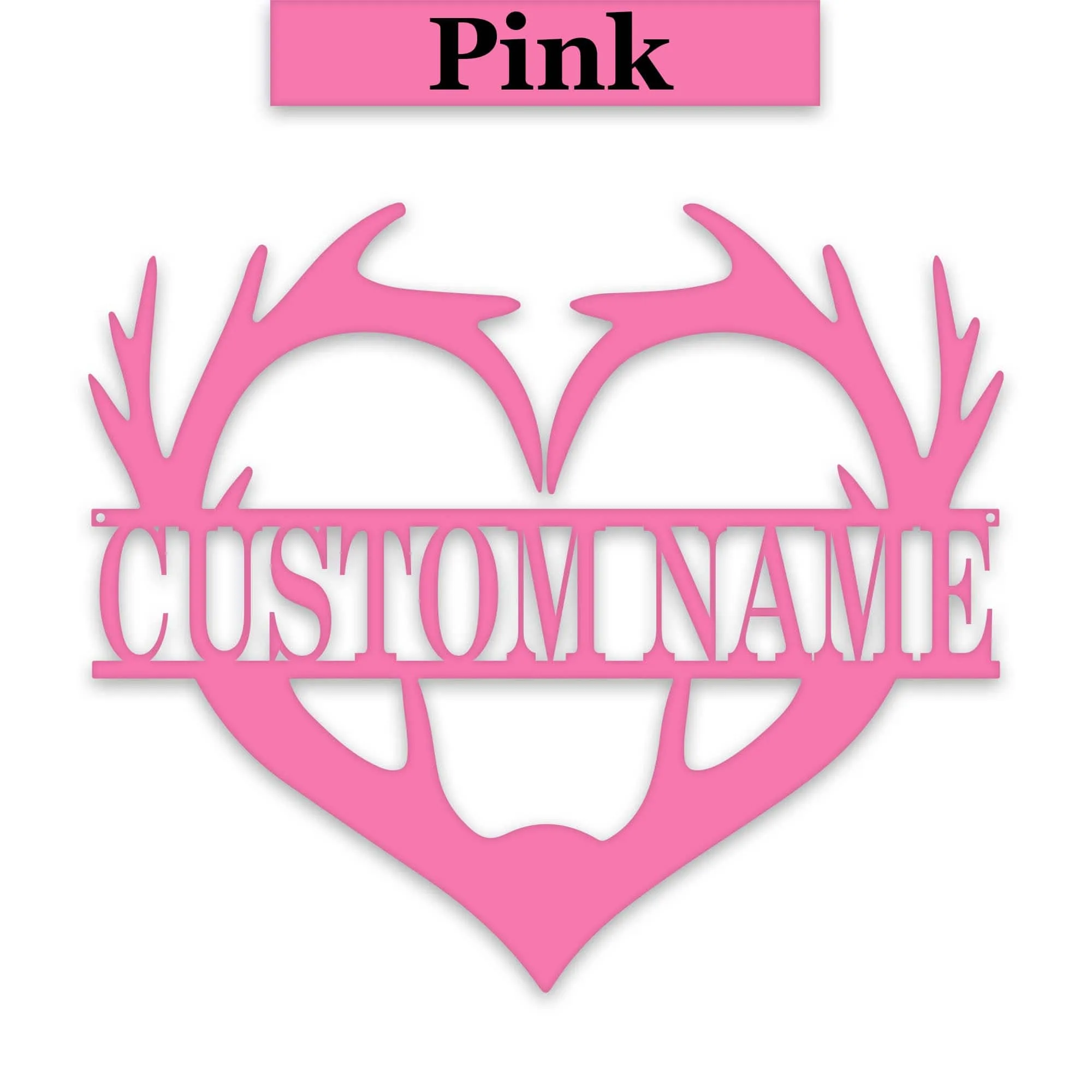 Antler Heart Custom Metal Sign