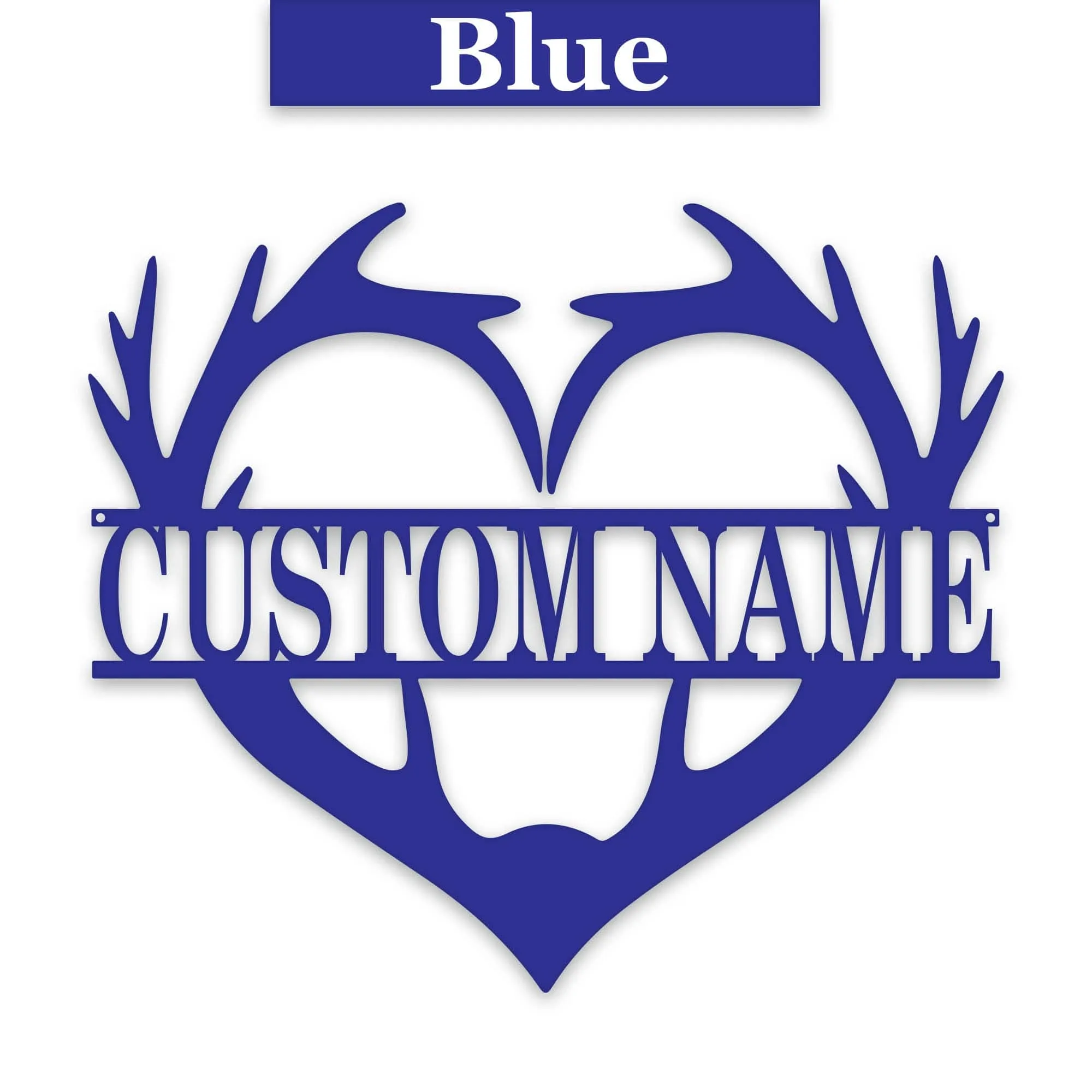 Antler Heart Custom Metal Sign