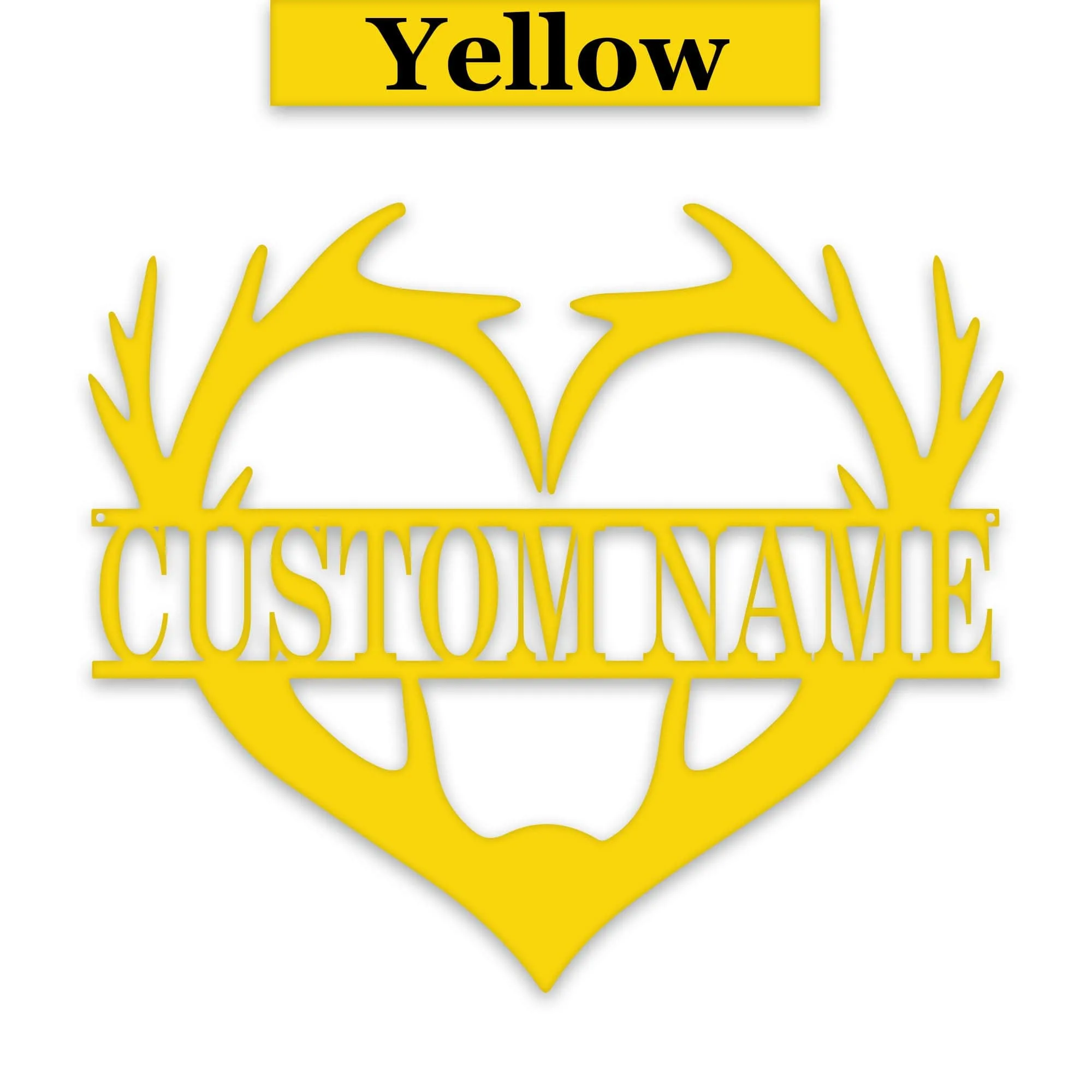 Antler Heart Custom Metal Sign
