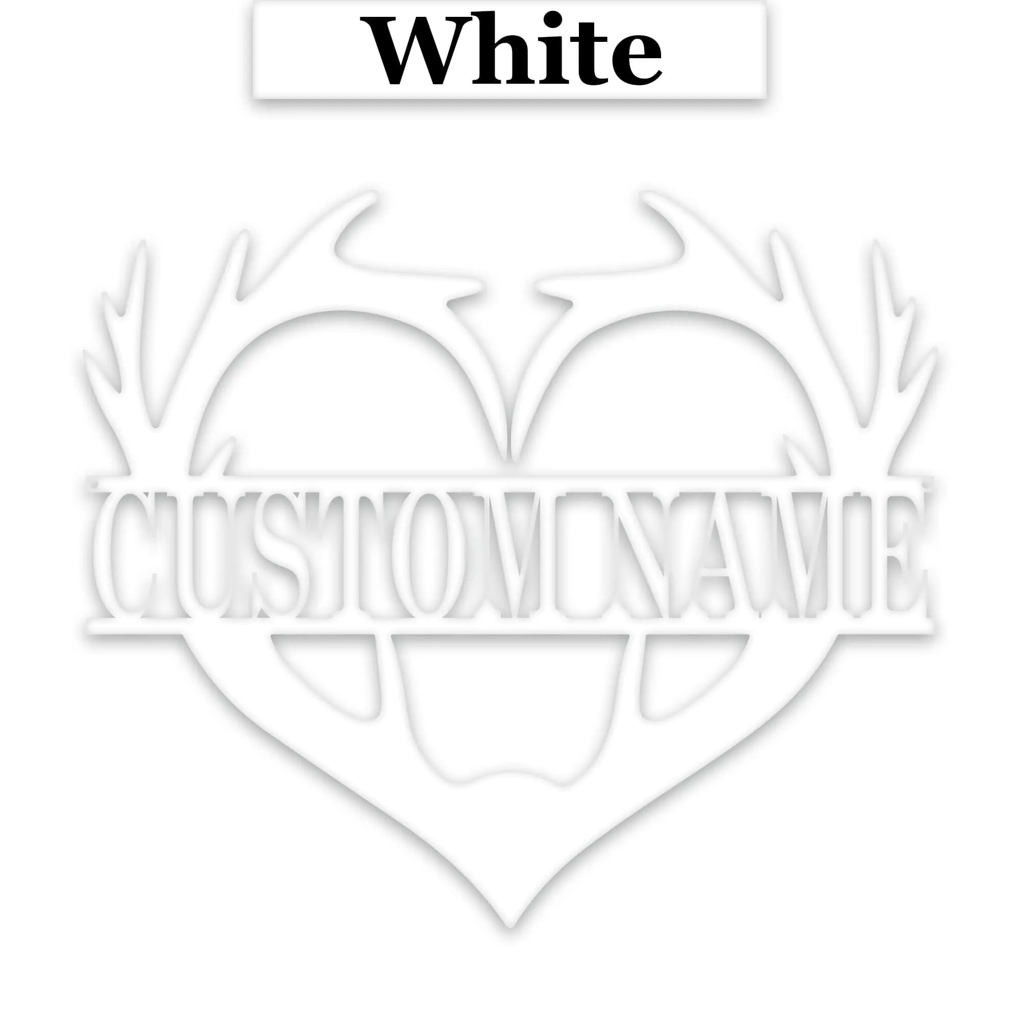 Antler Heart Custom Metal Sign