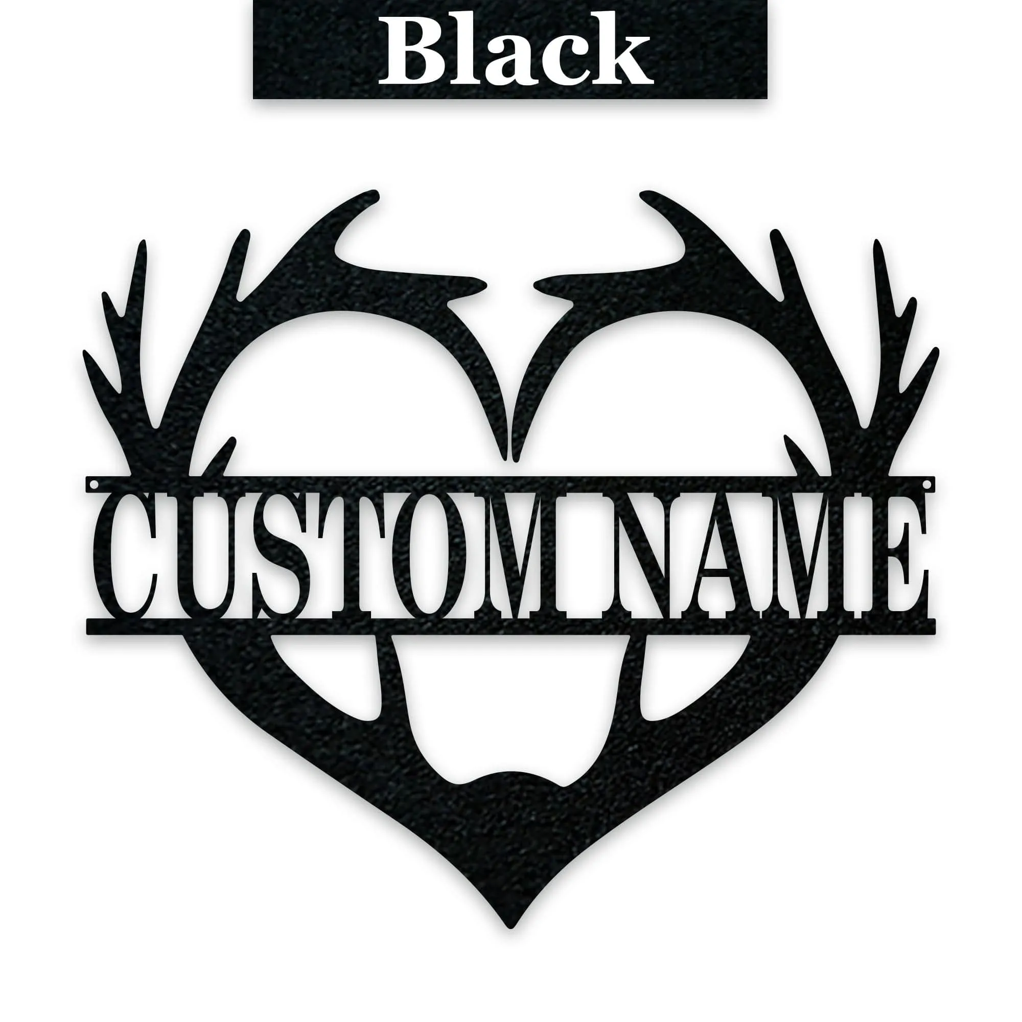 Antler Heart Custom Metal Sign