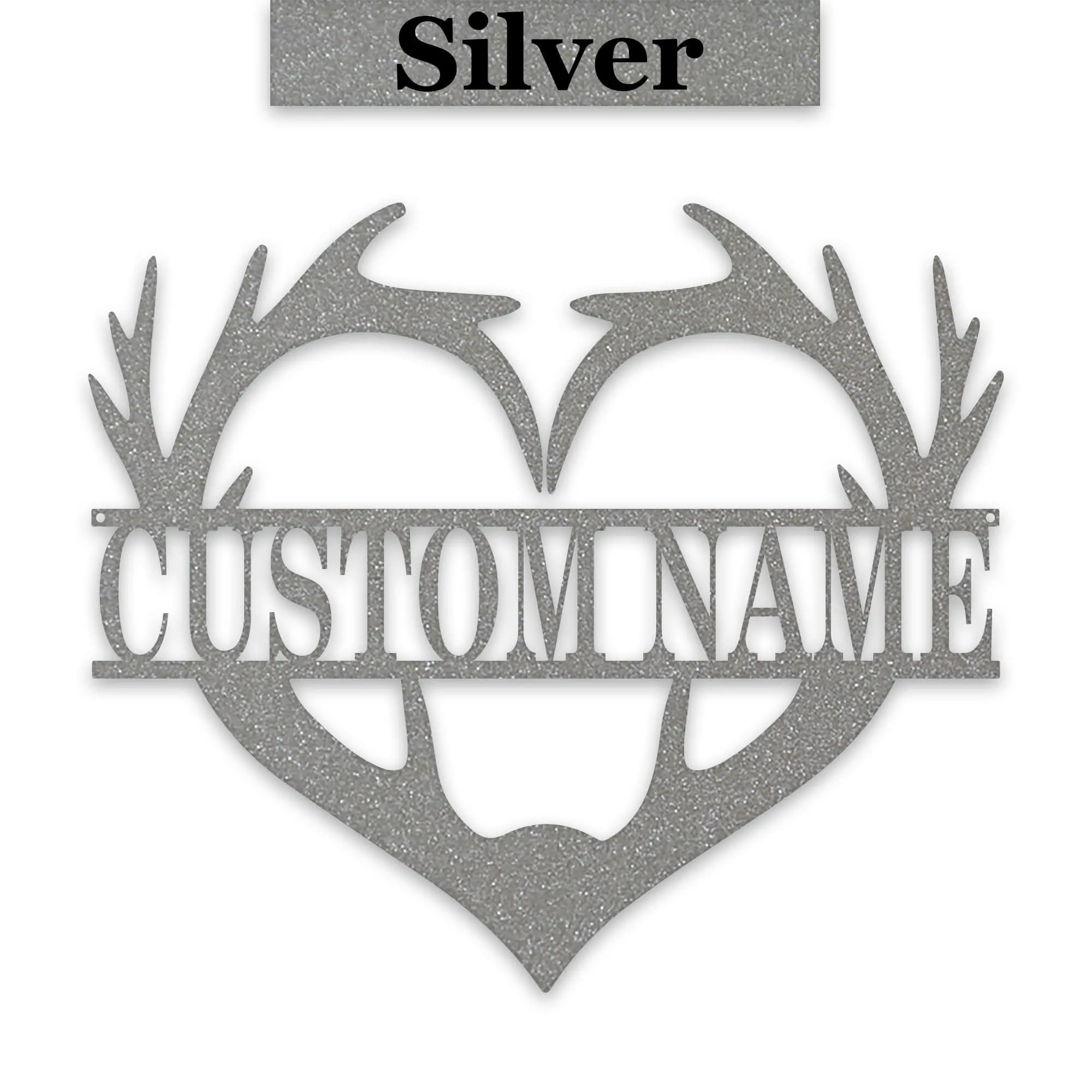Antler Heart Custom Metal Sign