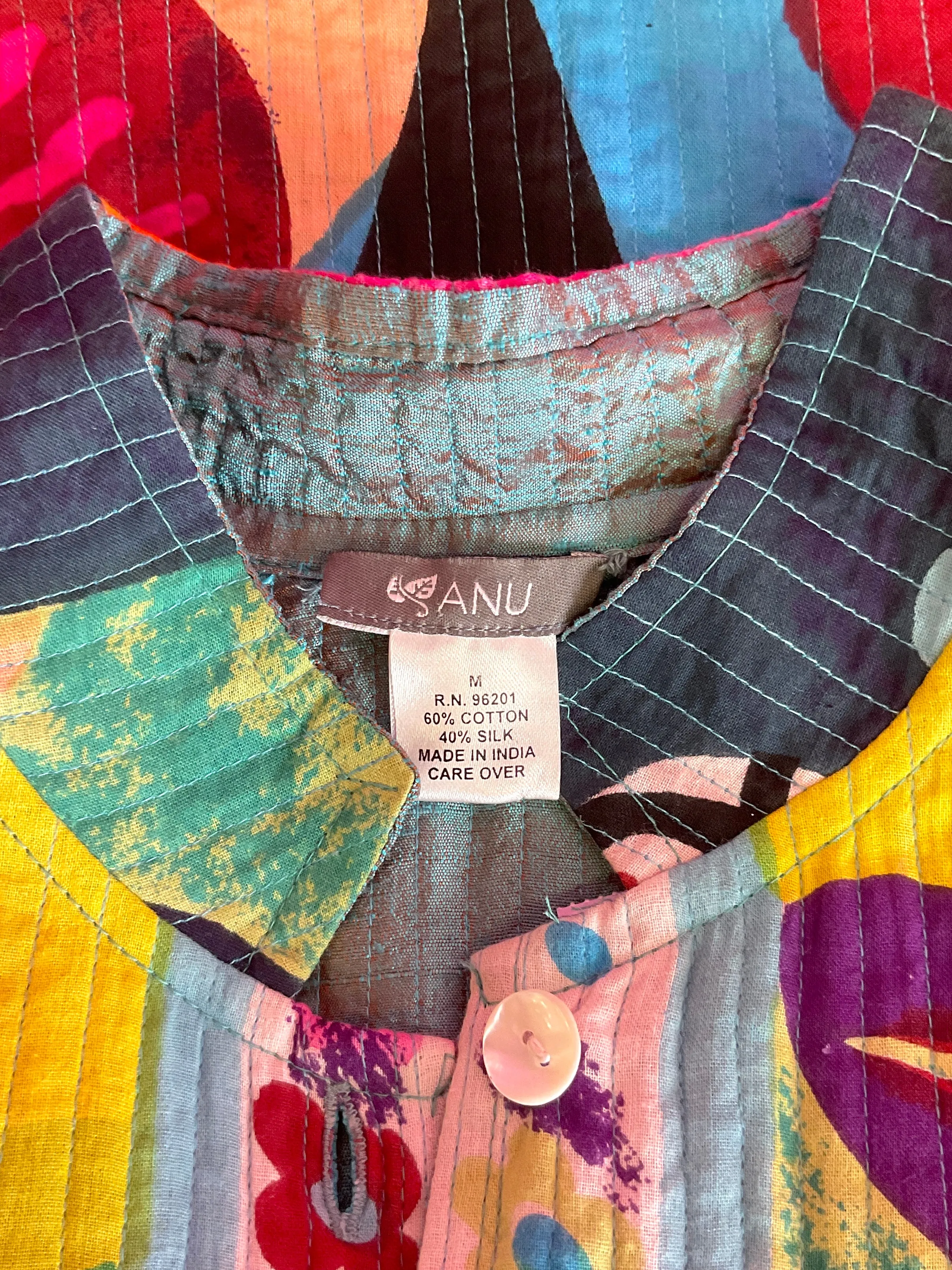 ANU ART TO WEAR QUILTED VIBRANT JACKET - M