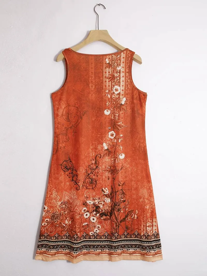 Asha - Notched Neck Midi Dress