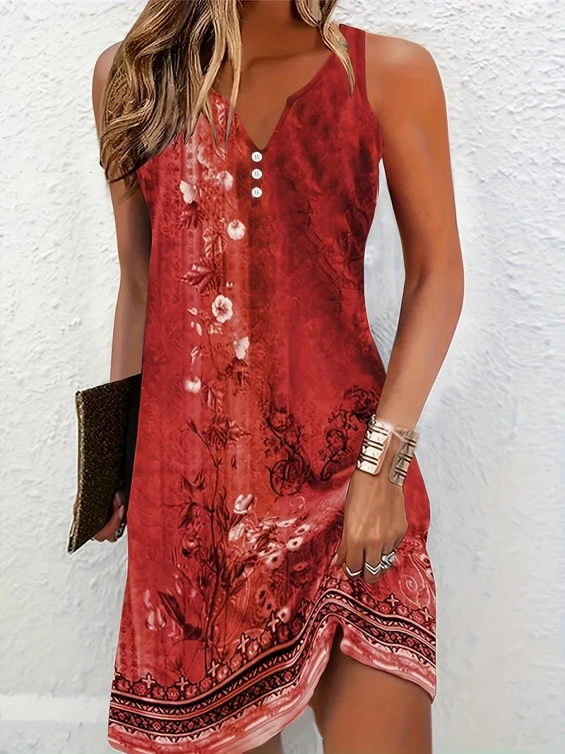 Asha - Notched Neck Midi Dress