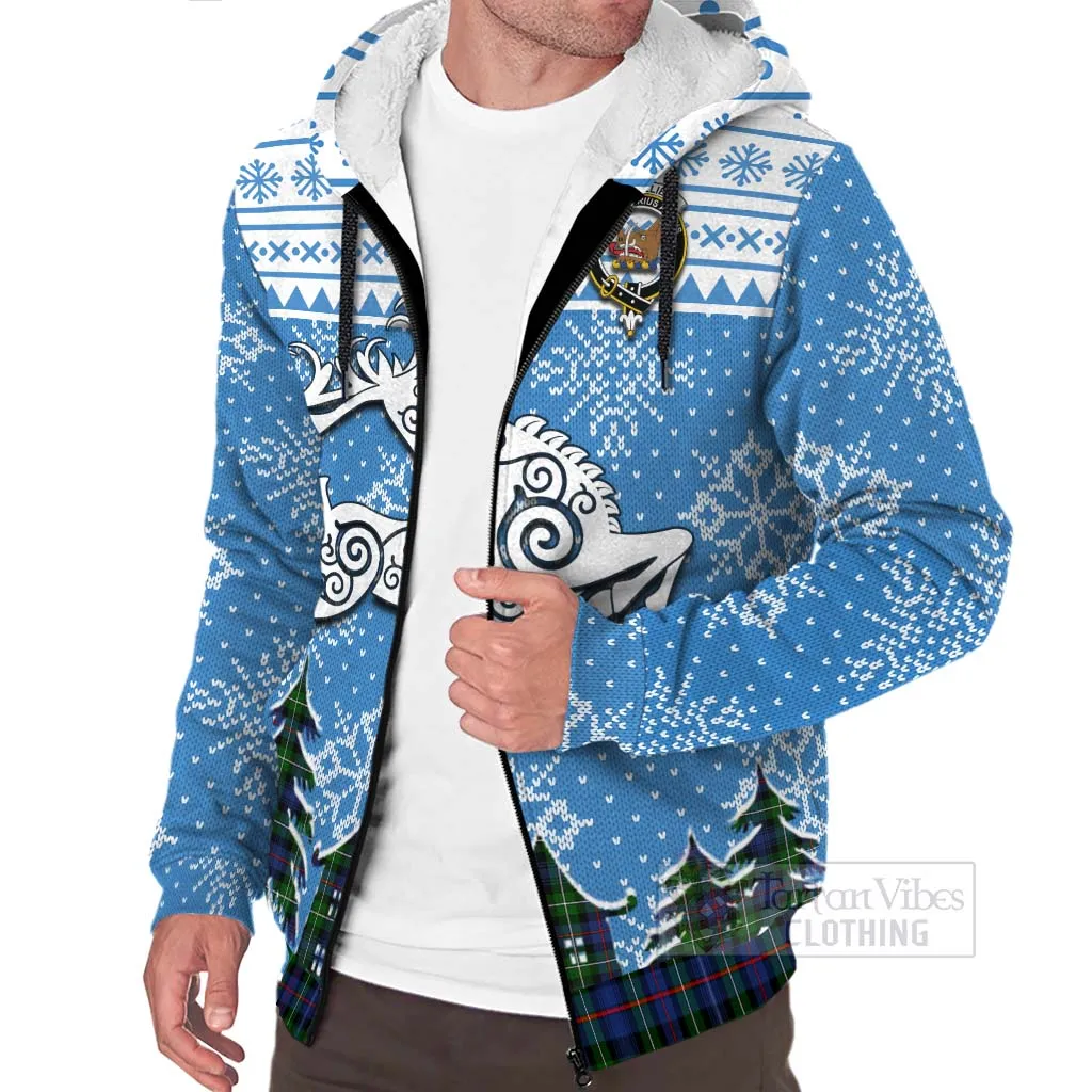 Baillie (Bailey) Clan Christmas Sherpa Hoodie Celtic Reindeer Style