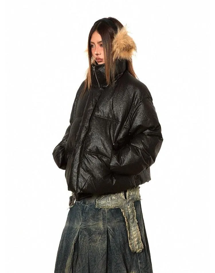 BB Shiny Metallic Puffer Jacket