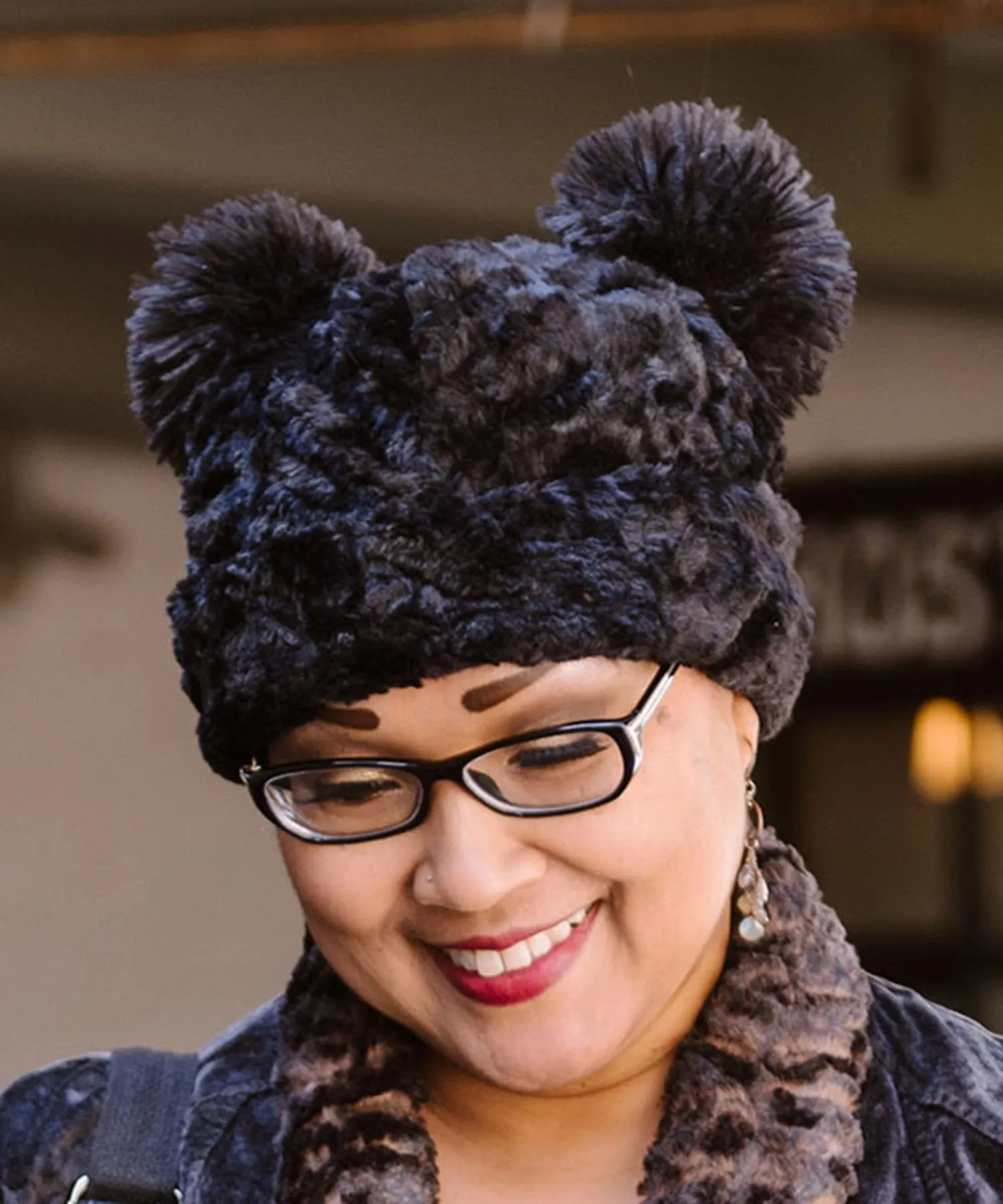 Bear Beanie Hat - Assorted Short Faux Furs