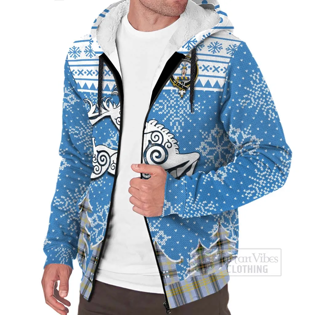 Bell Clan Christmas Sherpa Hoodie Celtic Reindeer Style