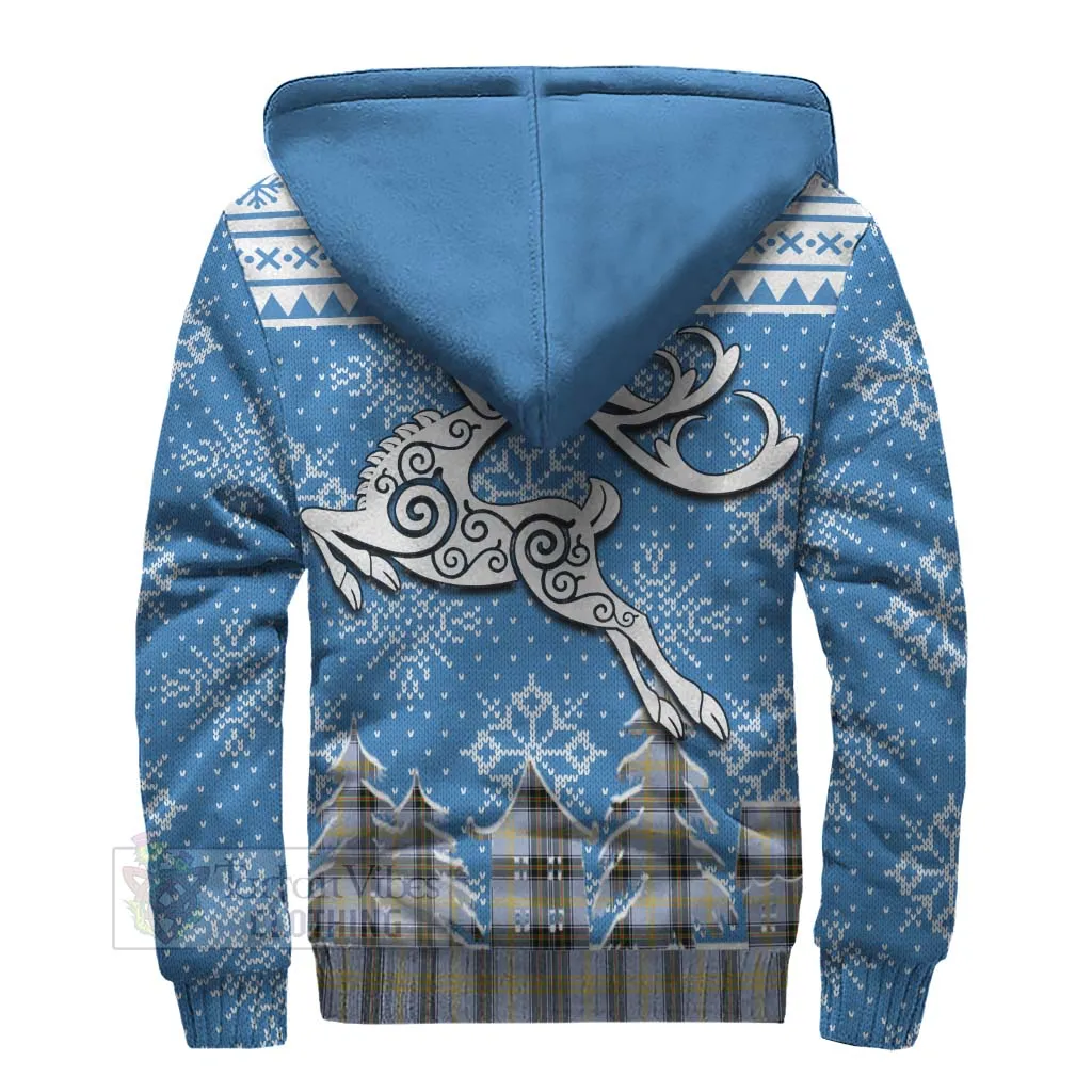 Bell Clan Christmas Sherpa Hoodie Celtic Reindeer Style