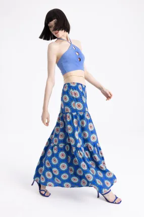 BSL Women Ruffled Maxi Skirt - Stillwater