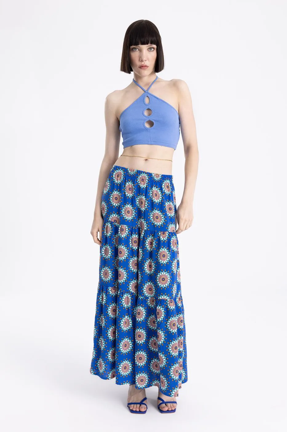 BSL Women Ruffled Maxi Skirt - Stillwater