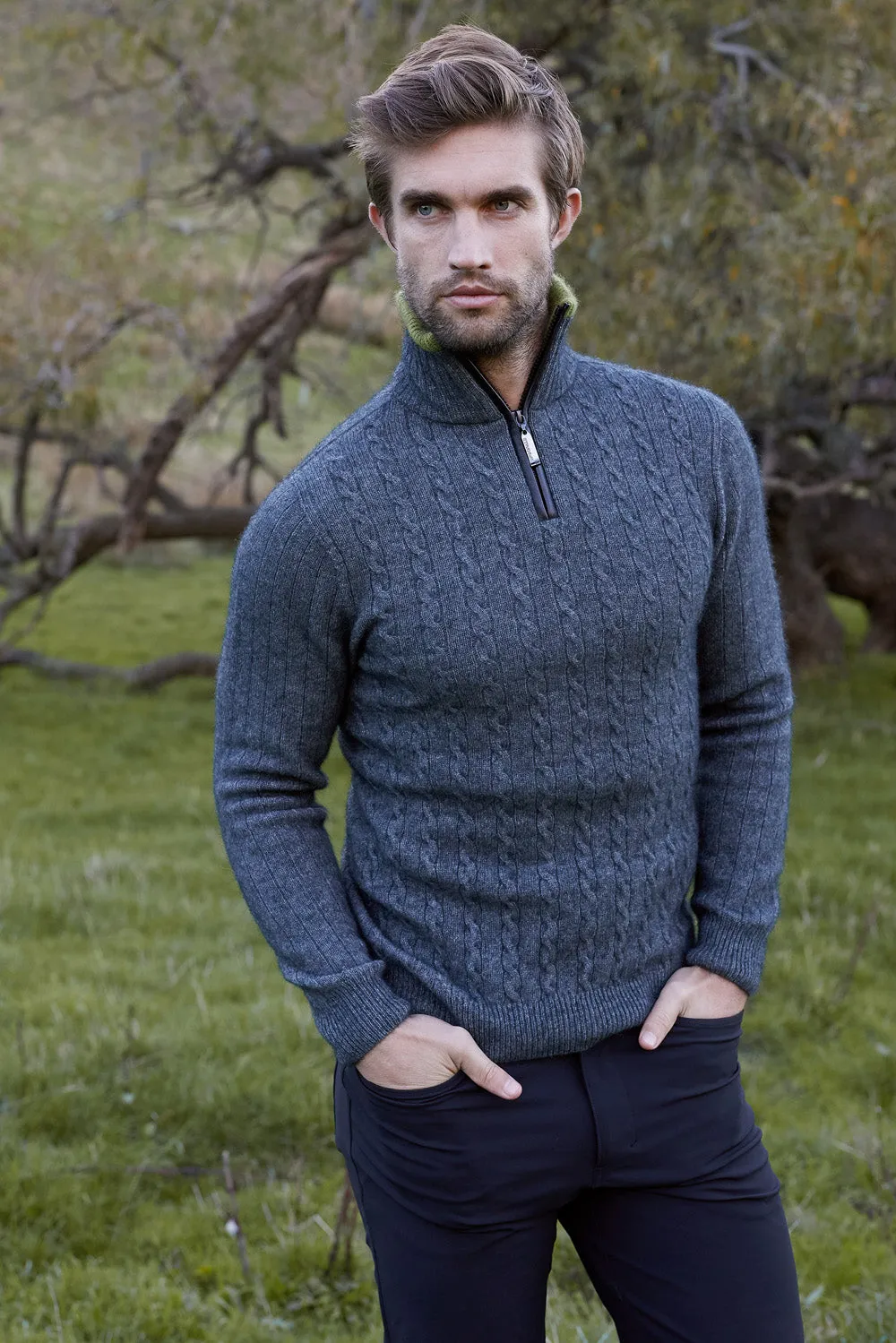 Cable Jersey wth Contrast Trim