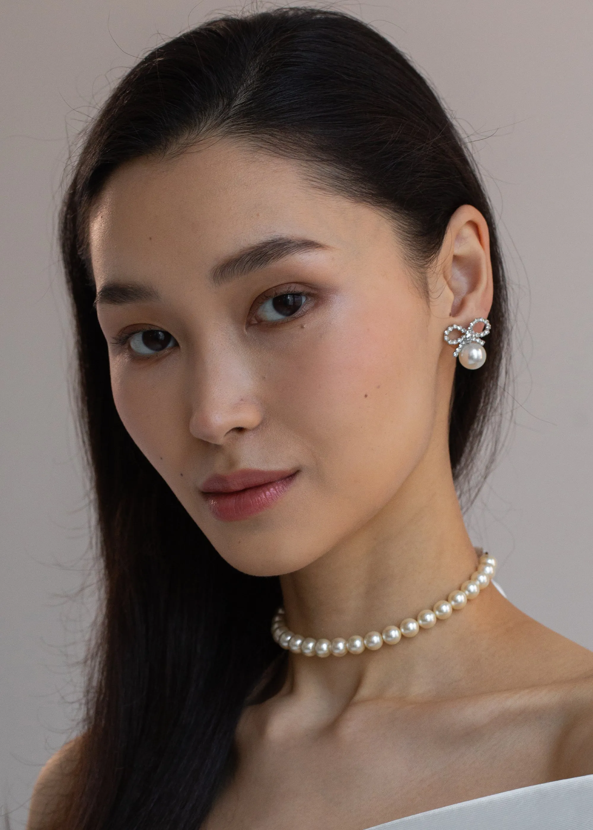 Candace Earrings -- Crystal Pearl