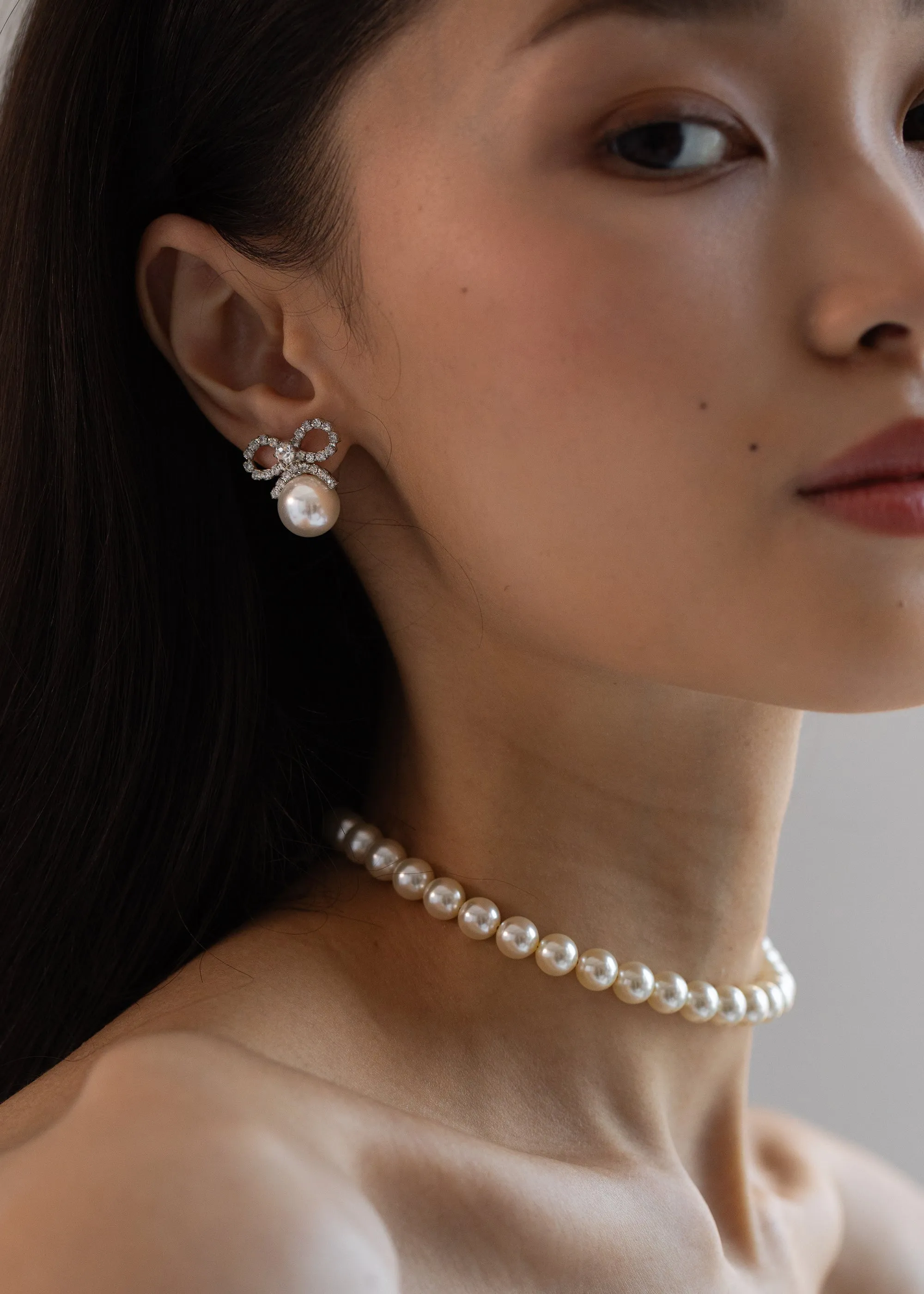 Candace Earrings -- Crystal Pearl
