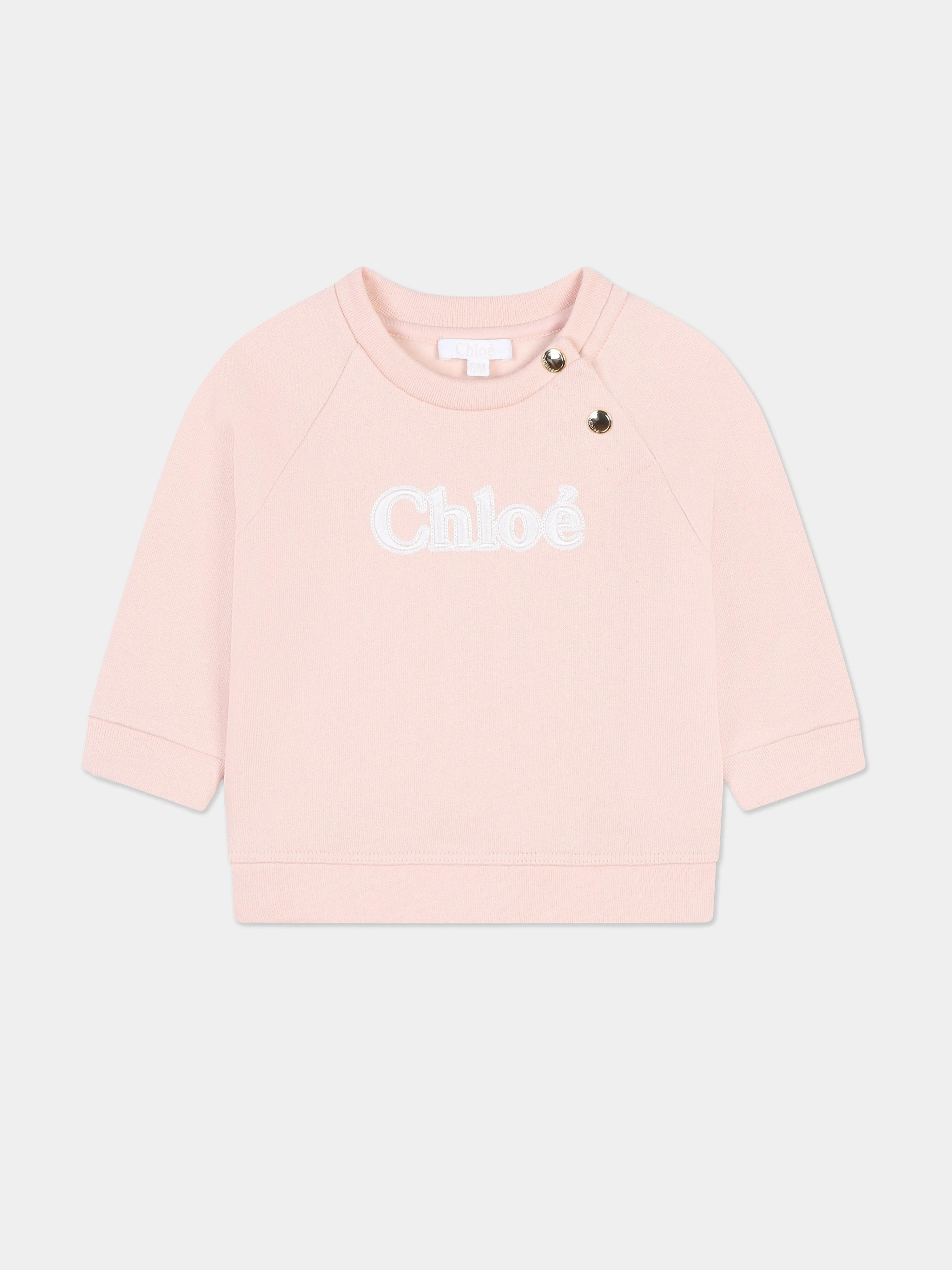Chloé Baby Girls Logo Sweatshirt in Pink
