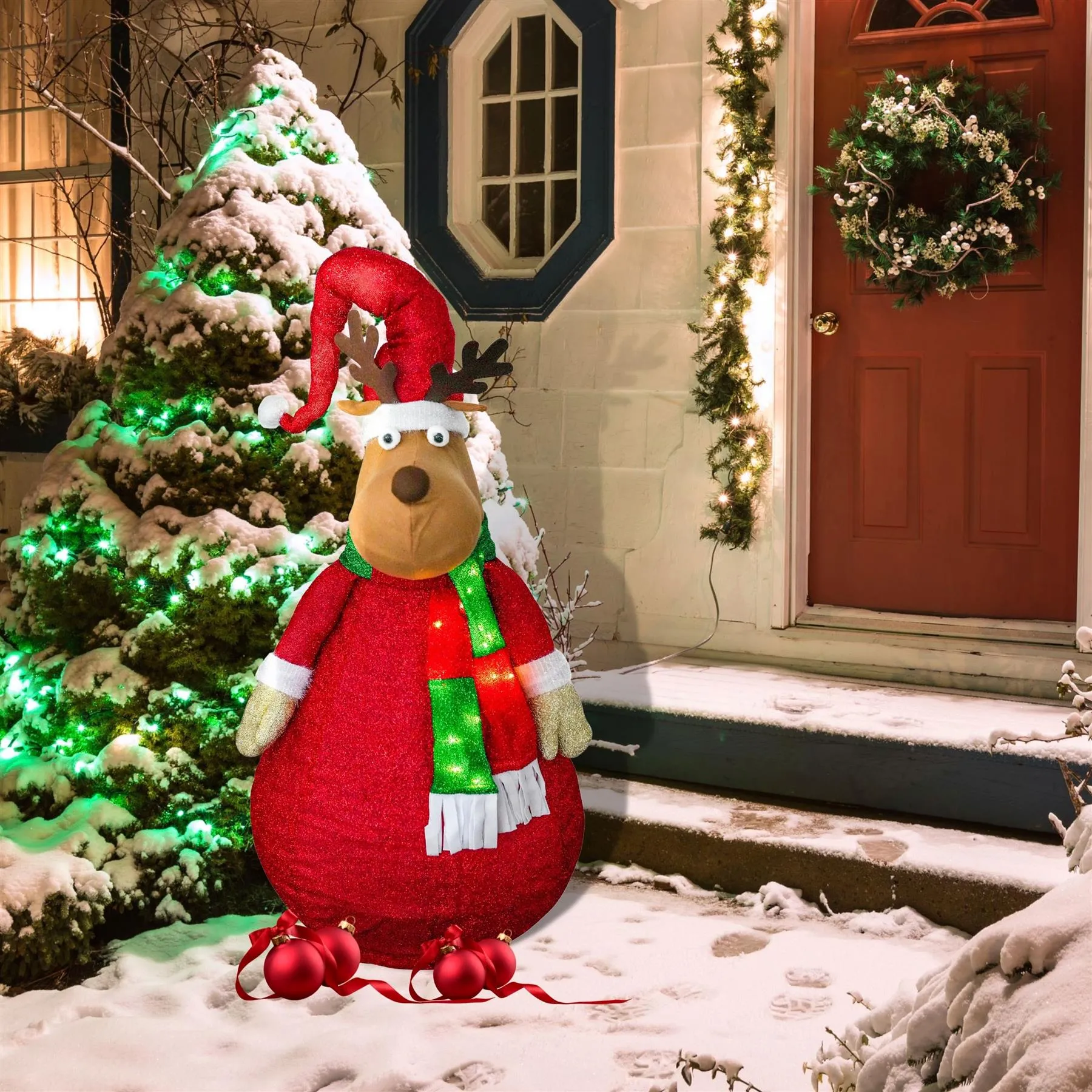 Collapsible Raindeer Christmas Decoration with LED lights