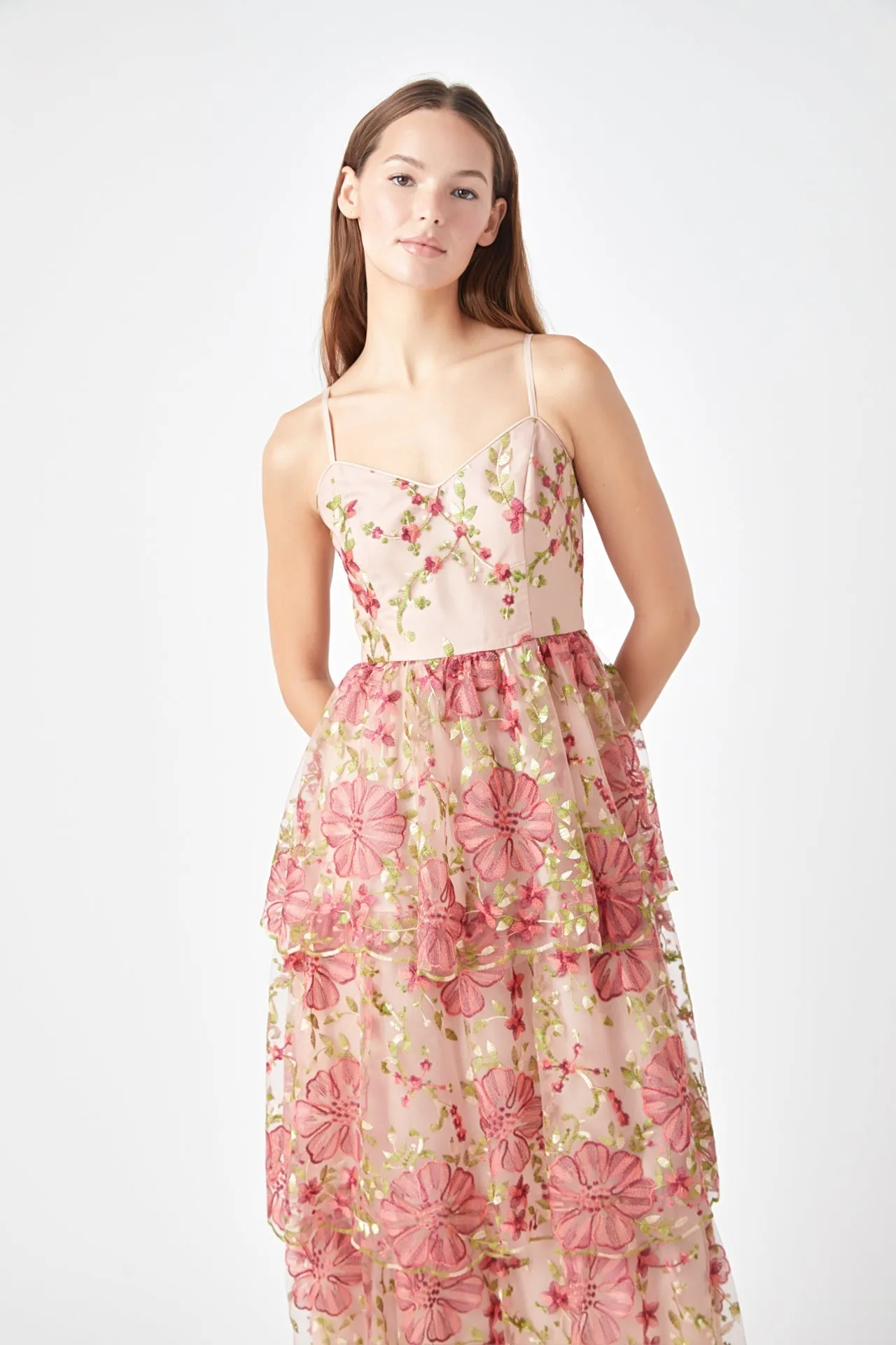 Endless Rose - Floral Embroidered Maxi Dress