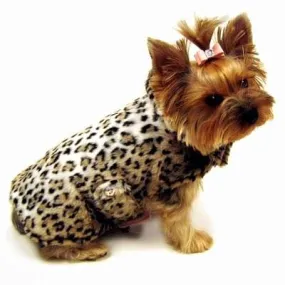 Faux Fur Snow Leopard Dog Coat
