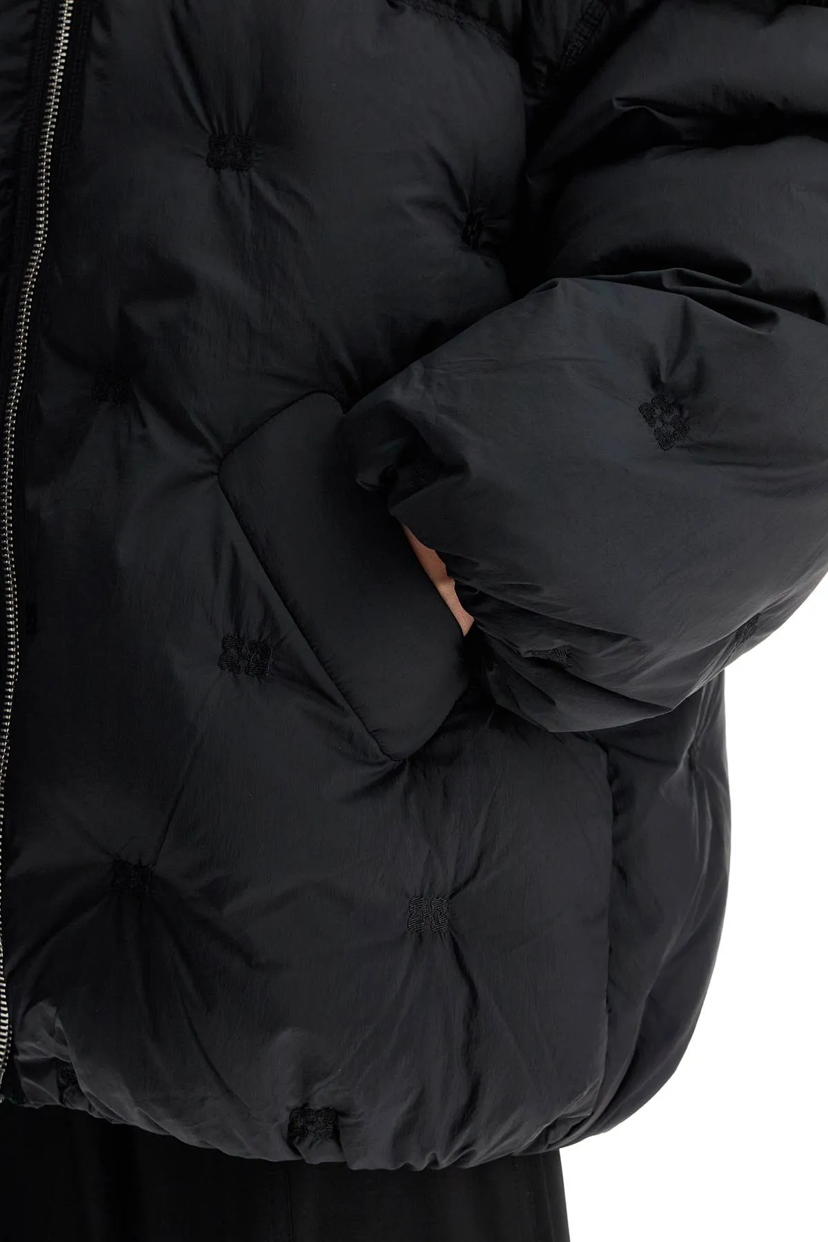 Ganni 'down jacket with embroidered logo