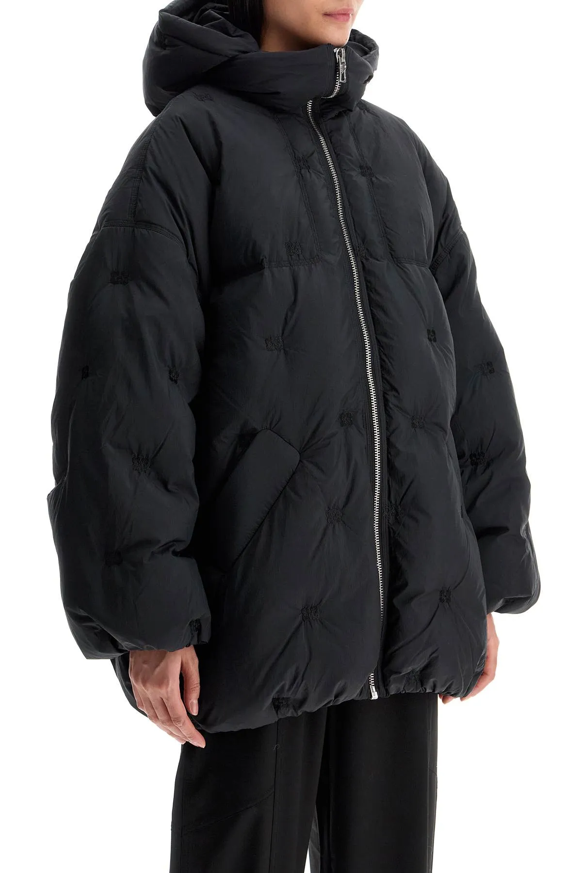 Ganni 'down jacket with embroidered logo