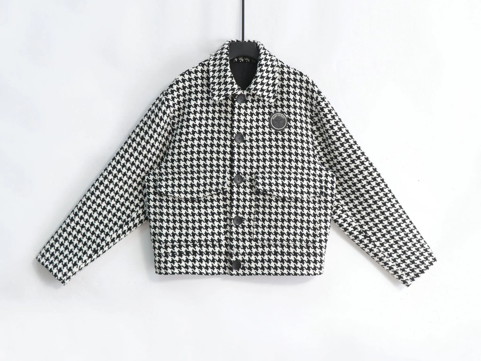 Houndstooth Boxy Fit Jacket