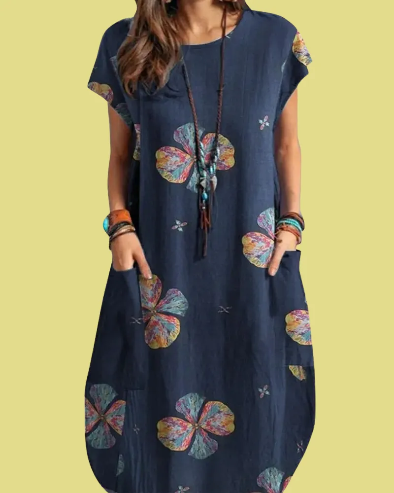 Jessica - Casual Vintage Midi Dress