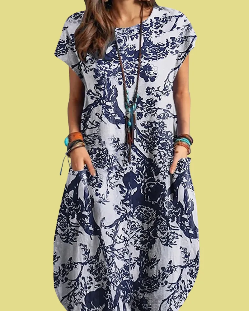 Jessica - Casual Vintage Midi Dress