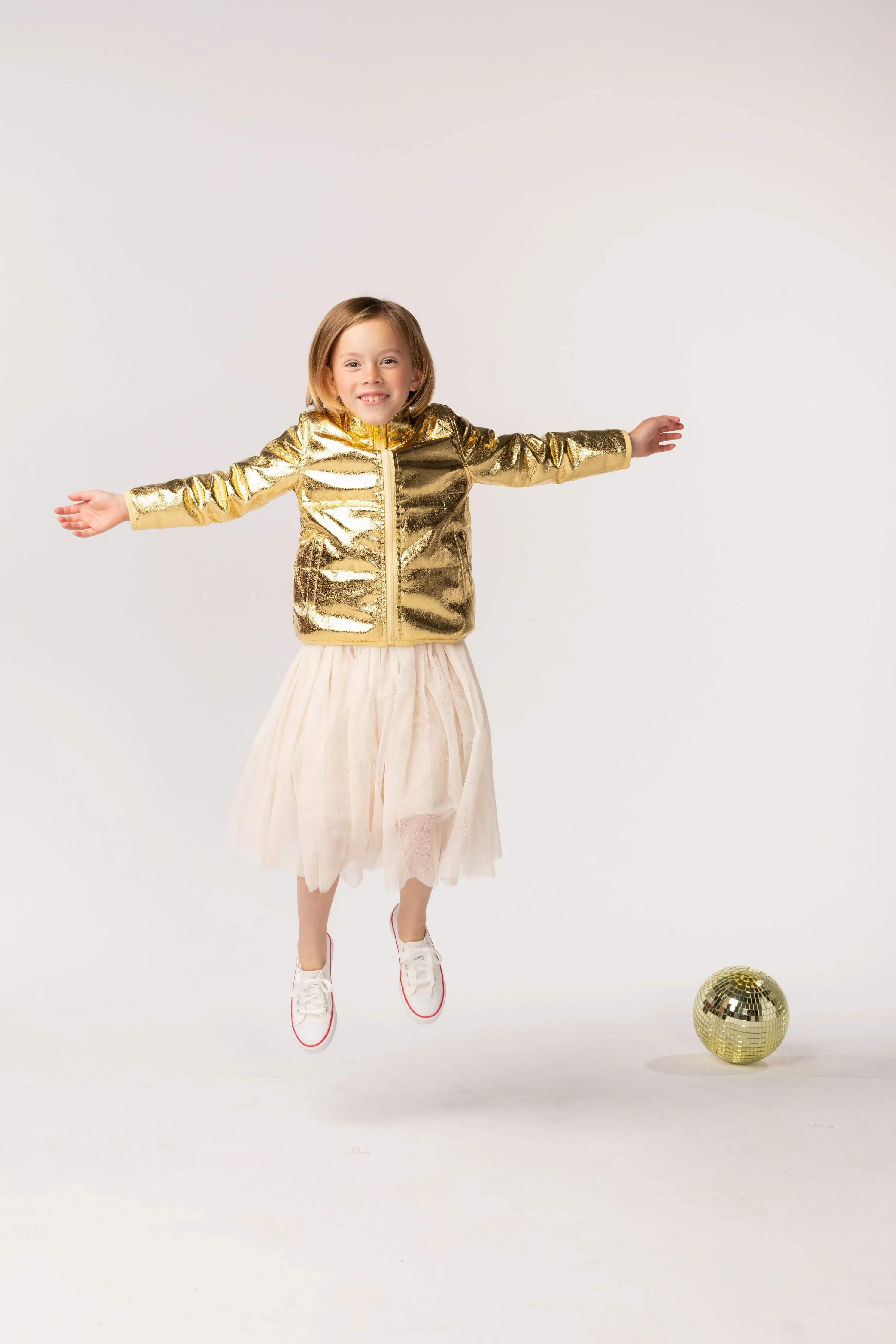 Jo Gold Metallic Down Jacket