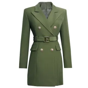 Keep You Accompanied Belted Blazer