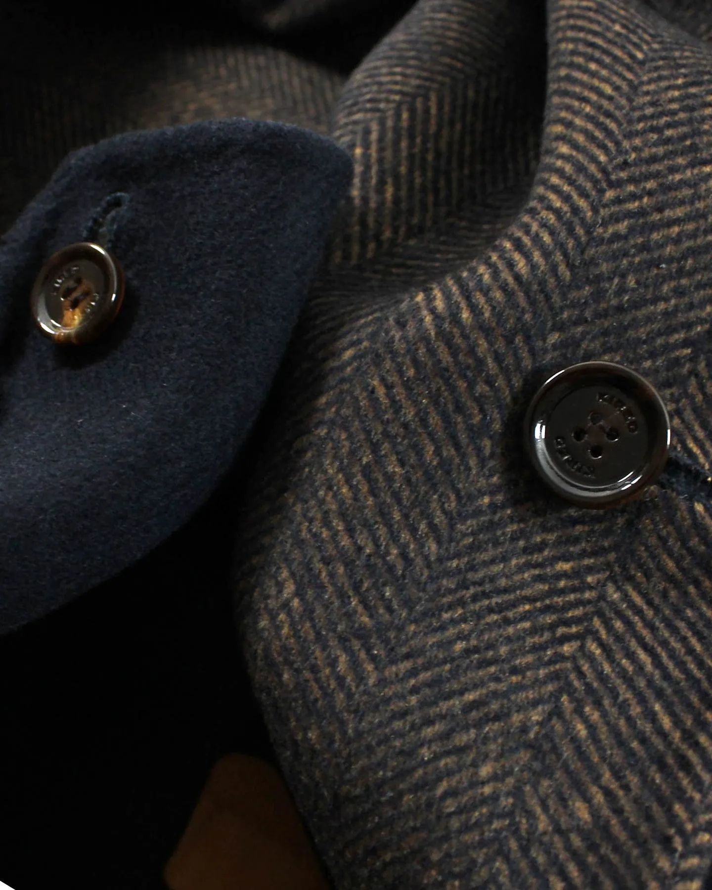 Kired Long Coat Midnight Blue Dark Brown Reversible Overcoat Sartorial EU 58/ US 46 SALE