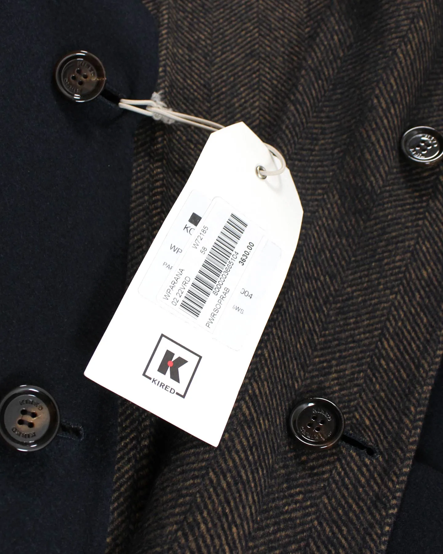 Kired Long Coat Midnight Blue Dark Brown Reversible Overcoat Sartorial EU 58/ US 46 SALE